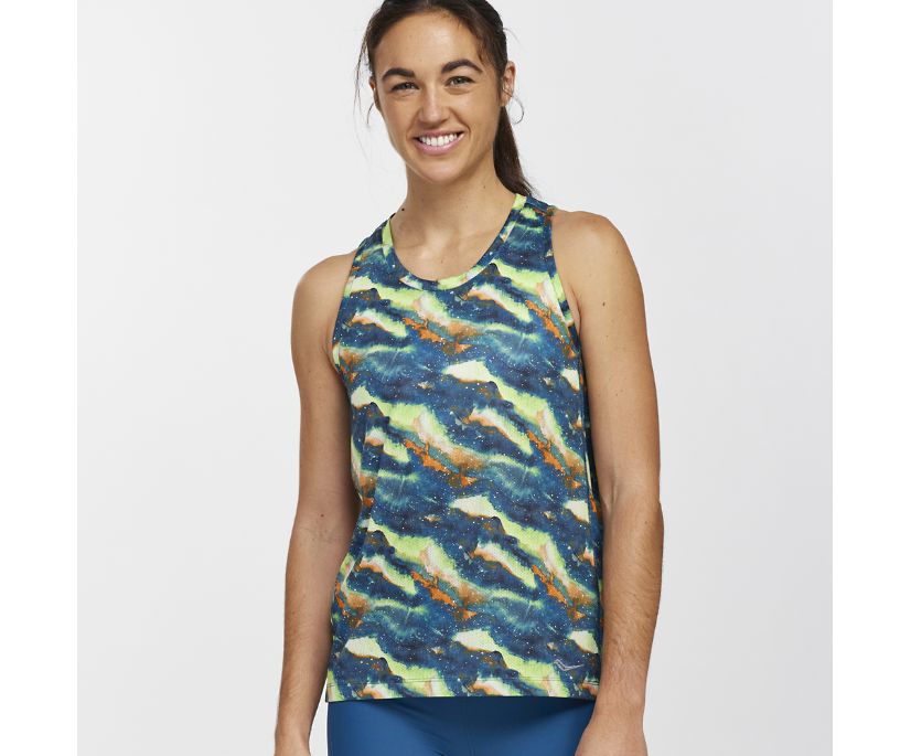 Women's Saucony Stopwatch Singlet Camo | UK-40278