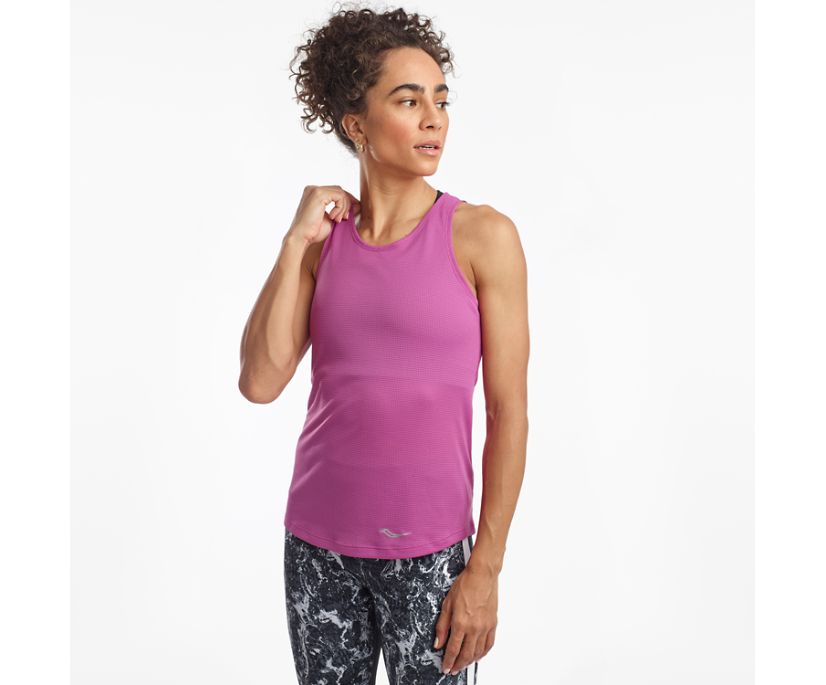 Women's Saucony Stopwatch Singlet Purple Purple | UK-40827