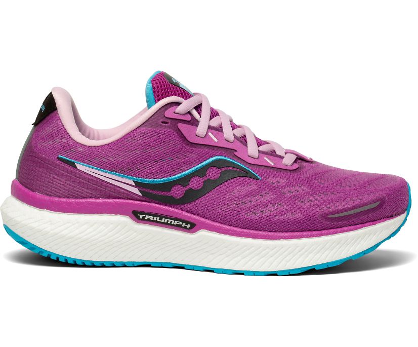 Women's Saucony Triumph 19 Walking Shoes Purple | UK-32154